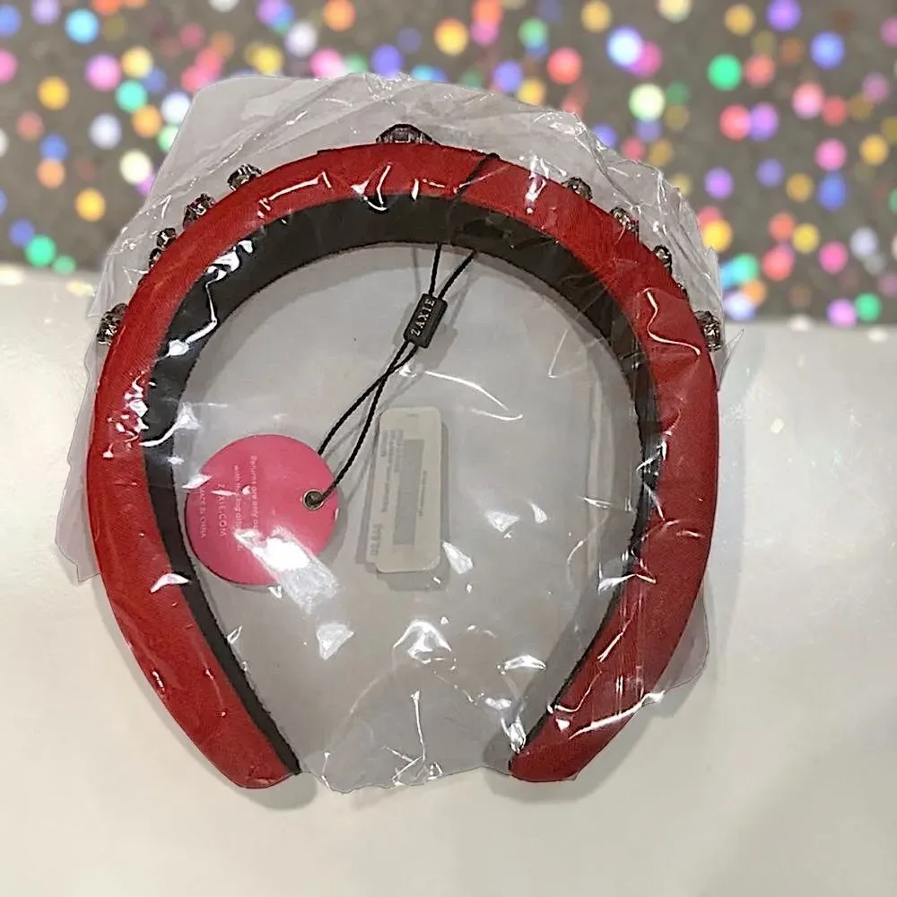ZAXIE by Stefanie Taylor - Padded Jewel Headband - RED MSRP $48